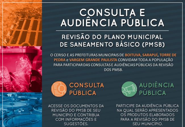 CONSULTA E AUDIÊNCIA PÚBLICA DO PLANO MUNICIPAL DE SANEAMENTO BÁSICO (PMSB) DE SARAPUÍ/SP